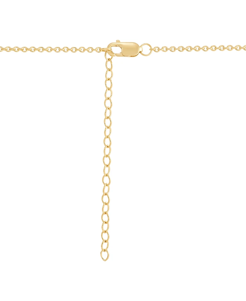 Macy's Lab-Grown Emerald (7/8 ct. t.w.) & Diamond (1/20 ct. t.w.) Pendant Necklace in 14k Yellow Gold-Plated Sterling Silver