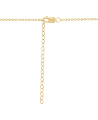 Macy's Lab-Grown Emerald (7/8 ct. t.w.) & Diamond (1/20 ct. t.w.) Pendant Necklace in 14k Yellow Gold-Plated Sterling Silver