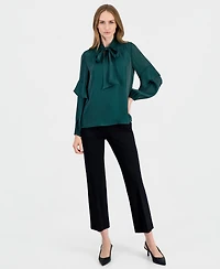 Anne Klein Women's Bow Tie Long-Sleeve Ruffle Blouse