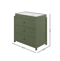 Graco Teddi 3 Drawer Chest with Changing Table Topper (Olive)