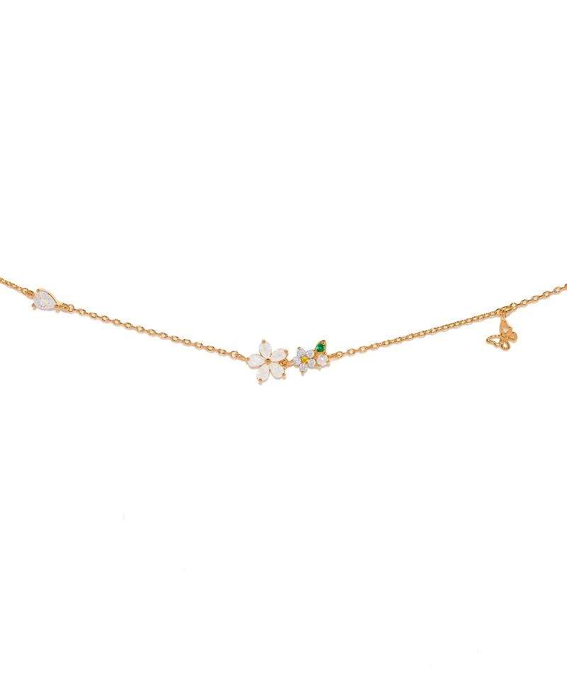 Girls Crew Crystal Butterfly Meadow Anklet
