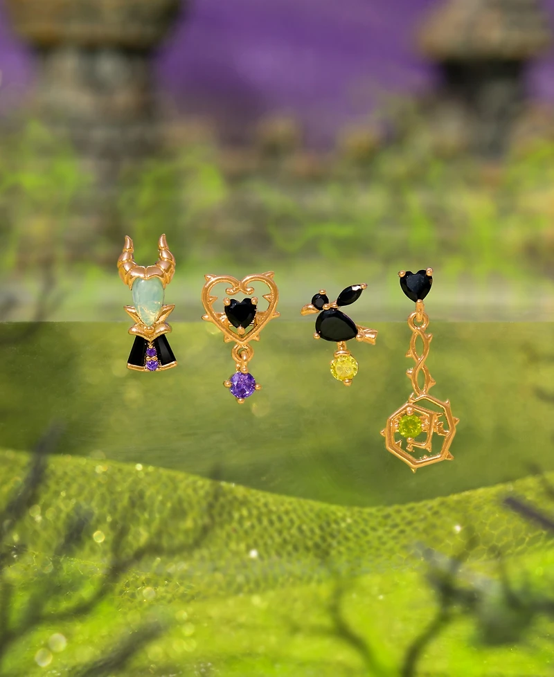 Girls Crew Crystal Disney Maleficent Earring Set