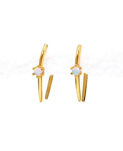 Girls Crew Crystal Todos Santos Opal Hoop Earrings