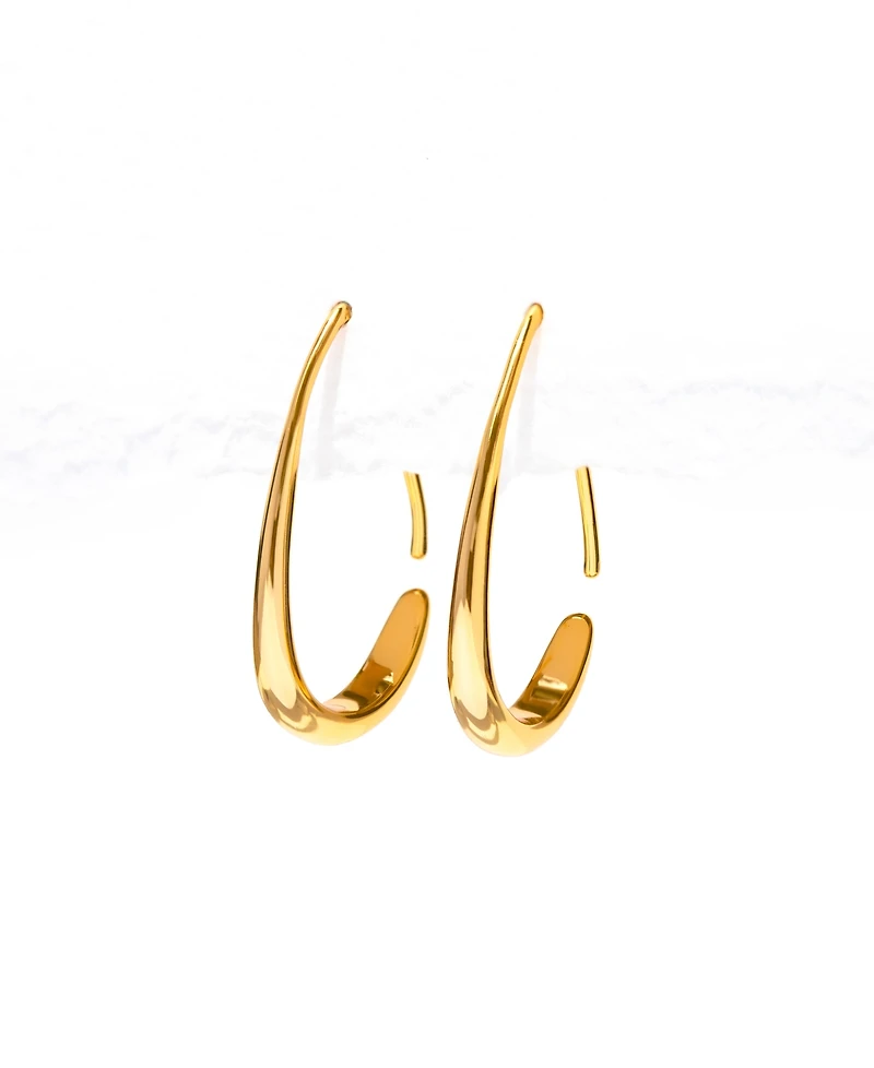 Girls Gold-Plated Crew Through Hoop Earrings