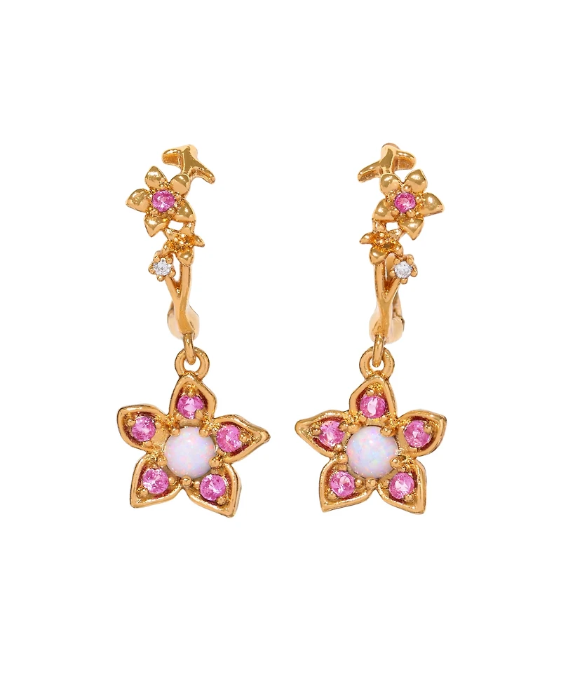 Girls Crew Crystal Disney Princess Mulan Flower Hoop Earrings