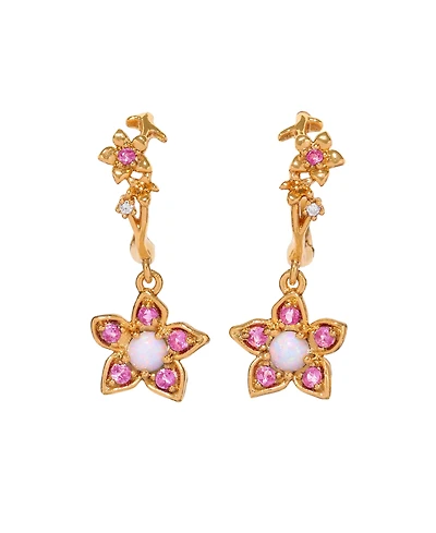 Girls Crew Crystal Disney Princess Mulan Flower Hoop Earrings