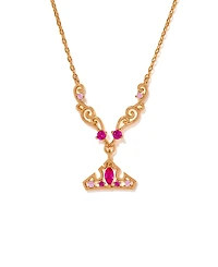 Girls Crew Crystal Disney Princess Sleeping Beauty Aurora Crown Necklace