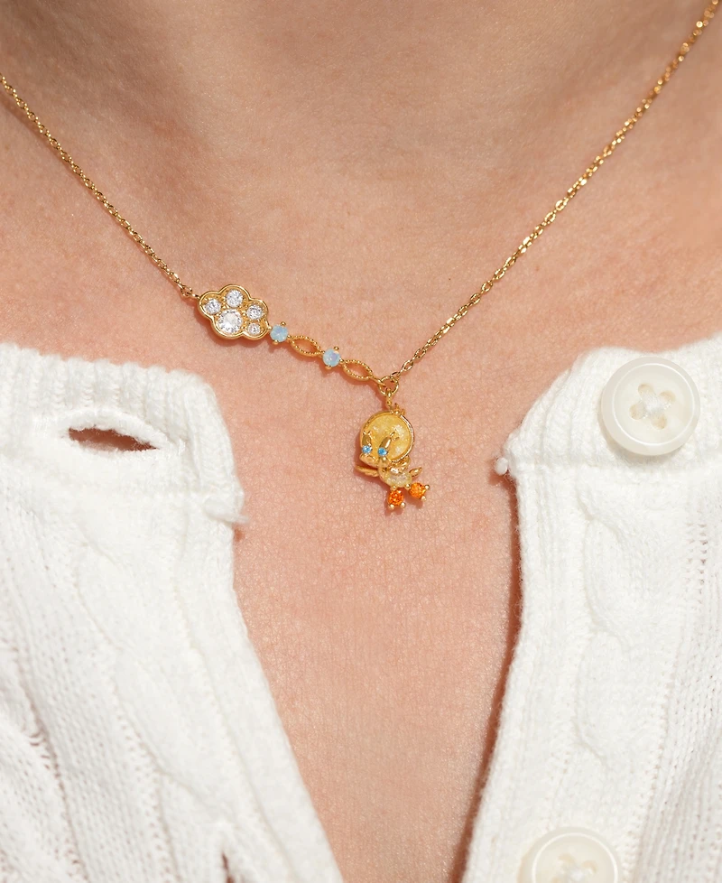 Girls Crew Crystal Looney Tunes Tweety Bird Necklace