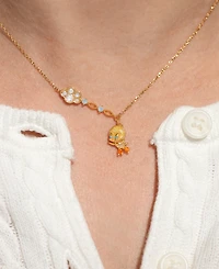 Girls Crew Crystal Looney Tunes Tweety Bird Necklace