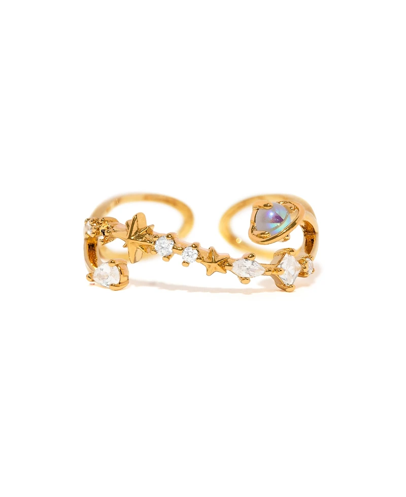 Girls Crew Crystal Solar Divide Adjustable Ring