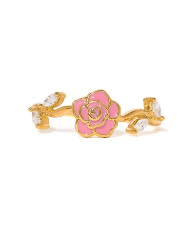 Girls Crew Gold-Plated Crystal Rosebud Ring