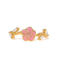 Girls Crew Gold-Plated Crystal Rosebud Ring