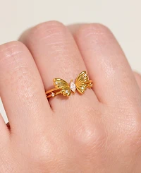 Girls Crew Crystal Perfect Fit Butterfly Ring Set