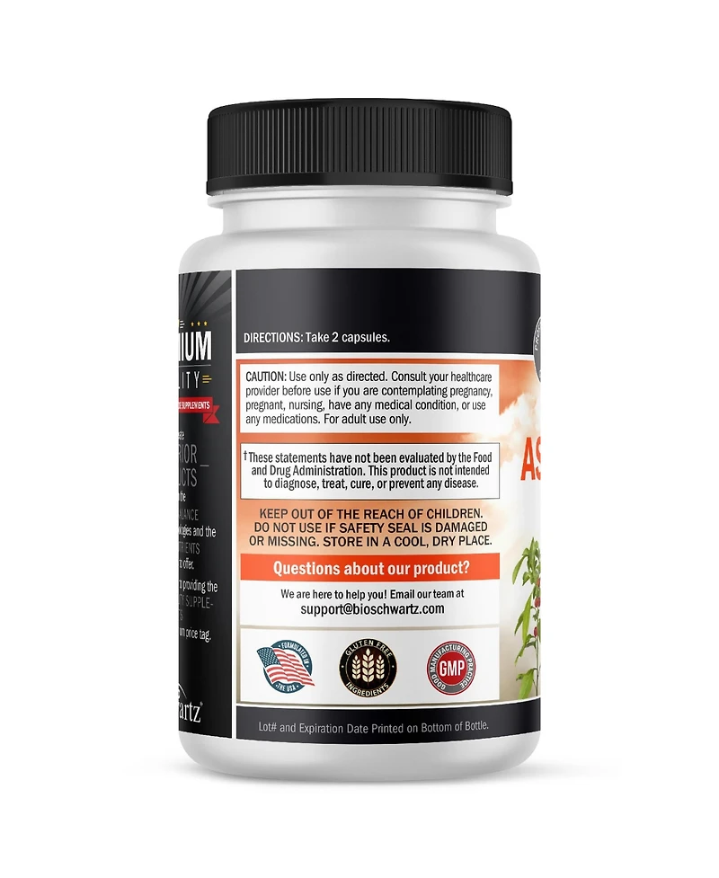 Ashwagandha Supplements - Extra Strength Ashwagandha Capsules with 500mg 20 to 1 Root Extract Equivalent to 10,000mg Ashwaganda Powder