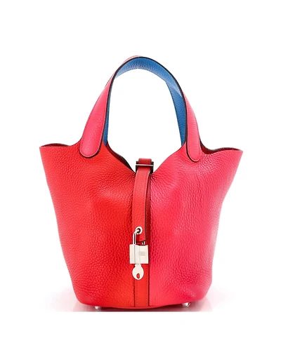 Pre-Owned HERMES Pm Picotin Lock Bag Tricolor Clemence