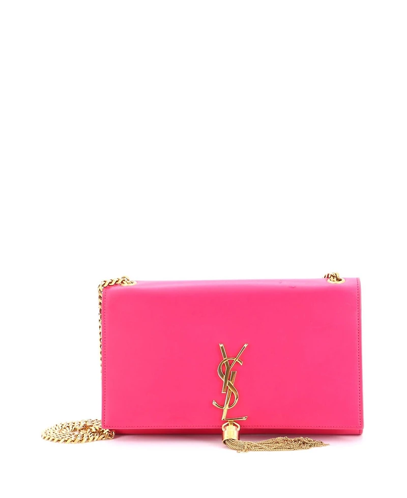Pre-Owned Saint Laurent Medium Classic Monogram Tassel Crossbody Bag Leather