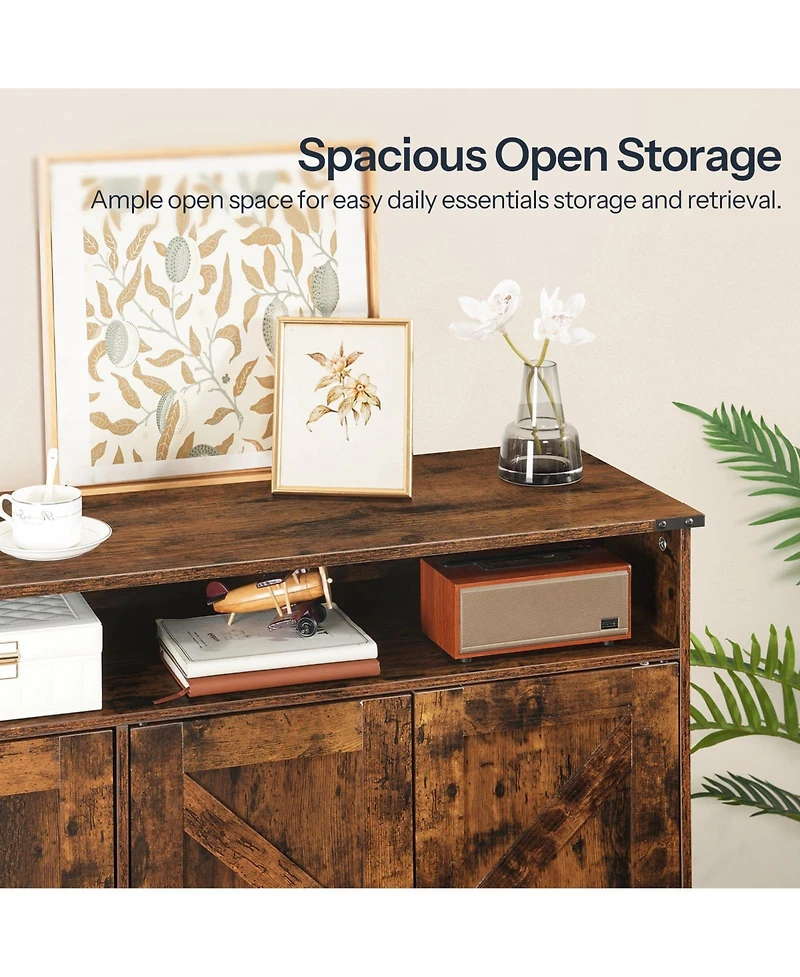 Slickblue Wooden Shoe Cabinet for Entryway with 3 Door Storage