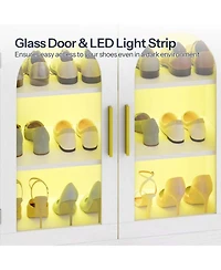 Slickblue Shoe Cabinet with Led Light Strip and Adjustable Storage Shelves