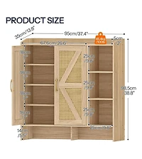 Slickblue Rattan Style 4-Tier Shoe Cabinet for Home Storage