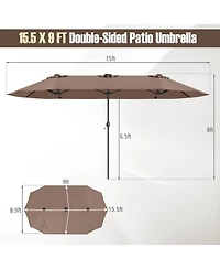 Slickblue Extra Large 15.5 Feet Outdoor Umbrella with Solar Led Lights