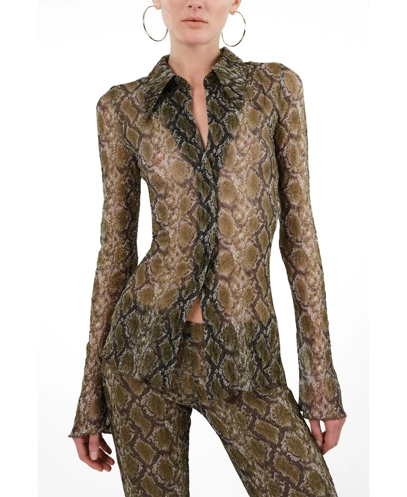 Nocturne Women's Snake Print Shirt