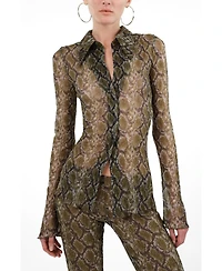 Nocturne Women's Snake Print Shirt
