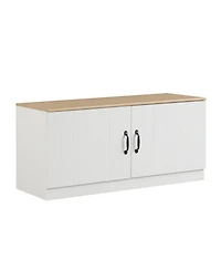 Slickblue Shoe Storage Bench with 2 Doors and Adjustable Shelves for Entryway