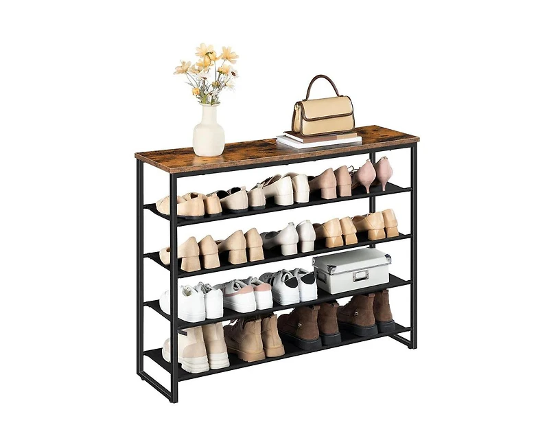 Slickblue Shoe Rack 5-Tier Storage Organizer with Oxford Cloth Shelves
