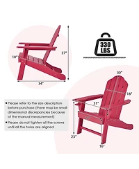 Costway Patio Adirondack Chair Weather Resistant Garden Deck