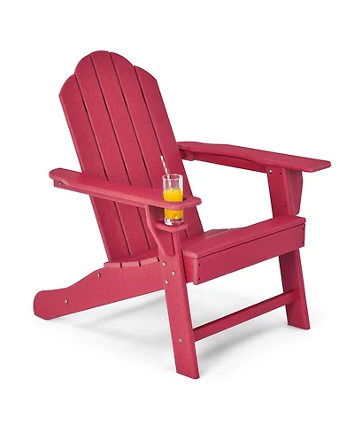 Costway Patio Adirondack Chair Weather Resistant Garden Deck