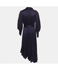 Pre-Owned Zimmermann Women's Satin Asymmetric Midi Wrap Dress