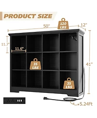 Aheaplus -Cube Bookshelf with Charging Station