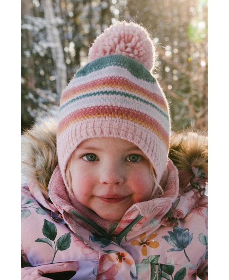 Deux par Deux Baby Girls Girl's(6M-24M) Winter Peruvian with Pompom Knit Hat