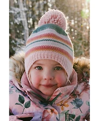 Deux par Deux Baby Girls Girl's(6M-24M) Winter Peruvian with Pompom Knit Hat