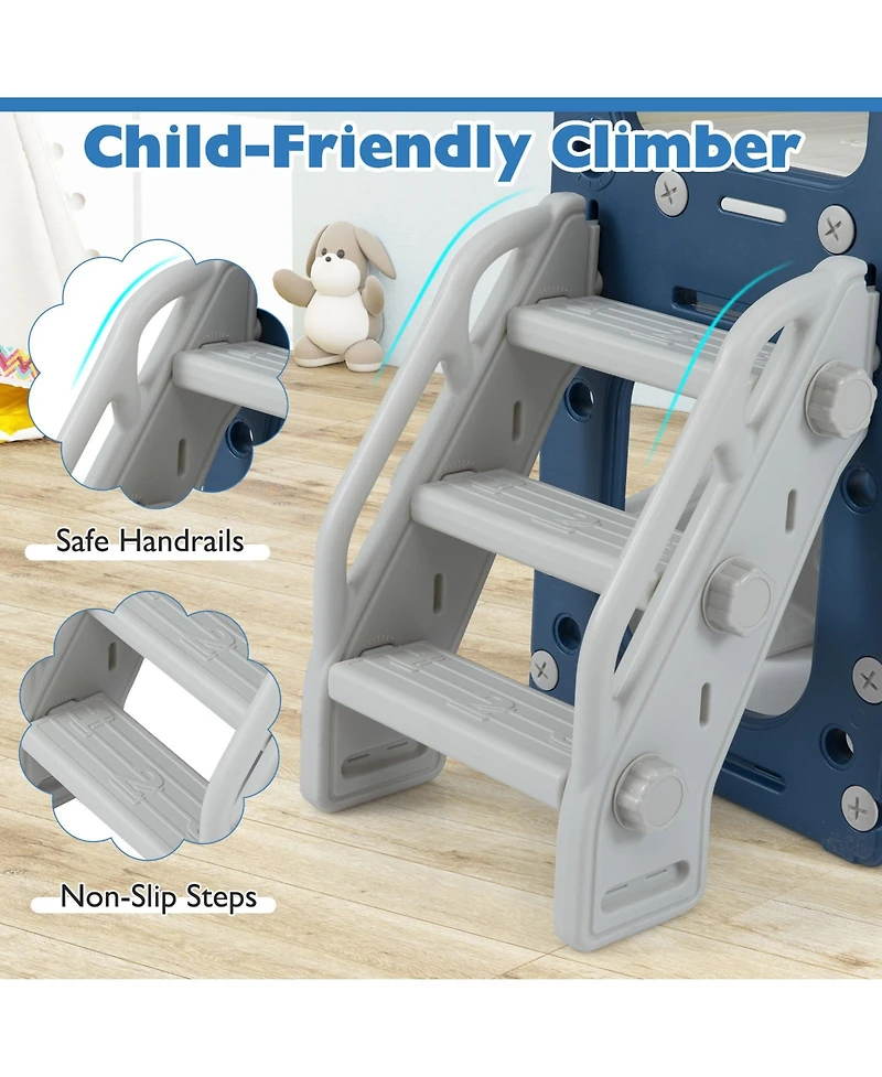 Slickblue 10-in-1 Kids Slide Playset with Climber Indoor Outdoor Fun Center