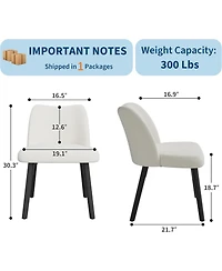 gaomon Dining Chair Set of 2, Upholstered Fabric Dining Room Chairs with Curved Backrest, Modern Kitchen Chairs for Living Room