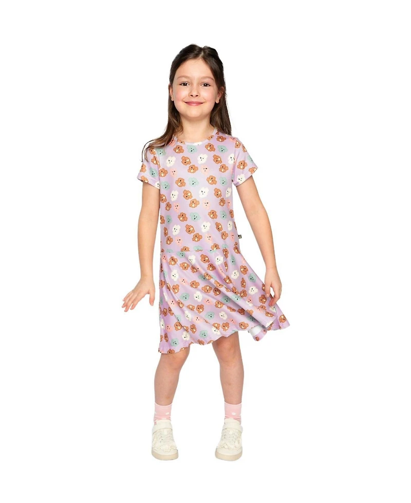 Deux par Deux Girls' (6-12) Short Sleeve Jersey Dress