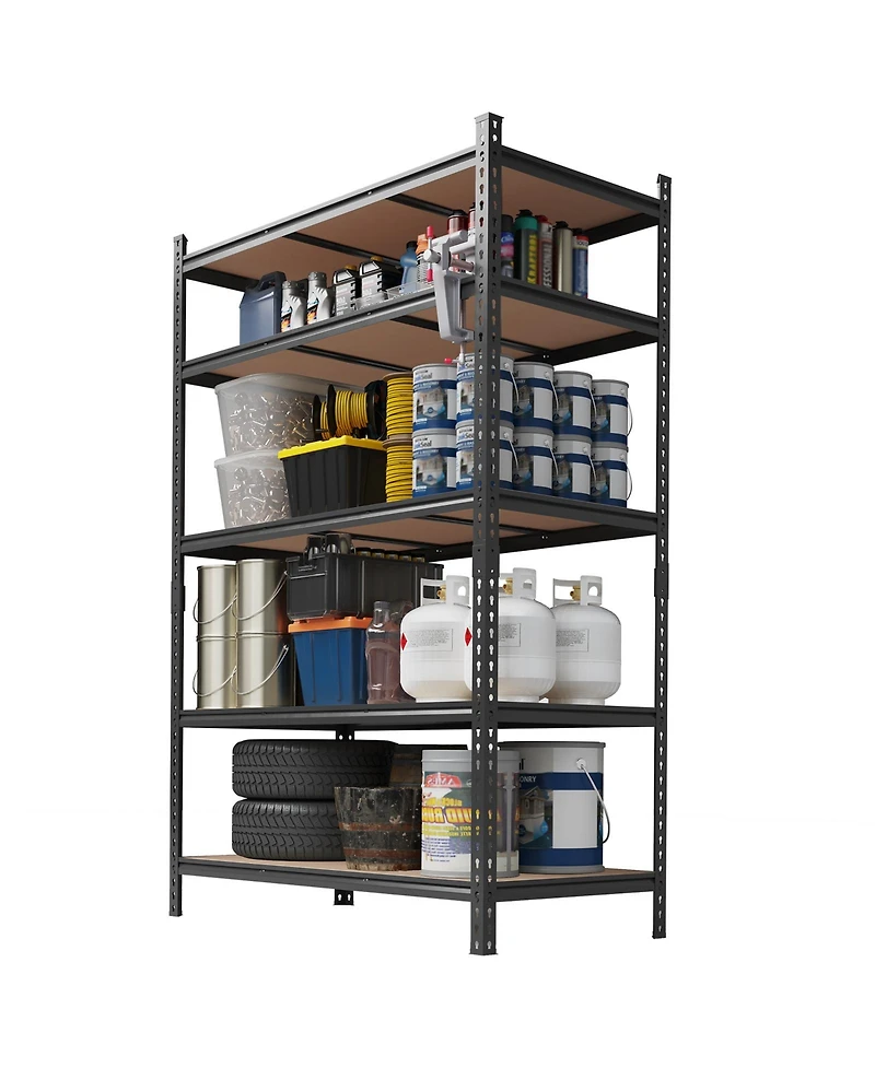 Flynama 5-Tier Heavy Duty 72" h x 48" w x 24" d Metal Storage Shelf for Garage, Living Room, Warehouse, Pantry, Closet, Kitchen