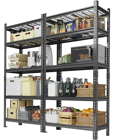 gaomon 2 Pieces Adjustable 36" W x 16" D x 72" H Heavy Duty 5 Tier Metal Shelves for Garage Kitchen Pantry Warehouse Basement Storage