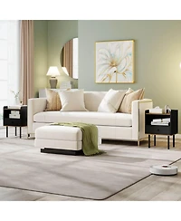 Costway Nightstand Bedside End Table with Drawer and Open Shelf for Living Room Bedroom