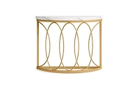 Slickblue Faux Marble Half Moon Console Table for Entryway