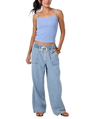 O'Neill Women's Pull-On Ankle-Length Raw Hem Denim Pants