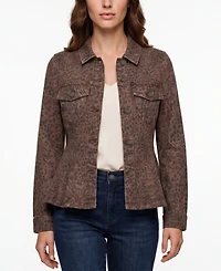 Liverpool Los Angeles Women's Button-Front Collared Trucker Jacket