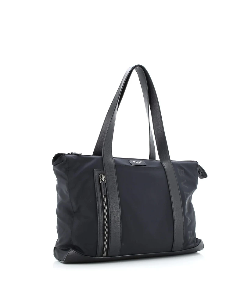 Pre-Owned Bvlgari Medium Fragment Zip Tote Nylon with Leather
