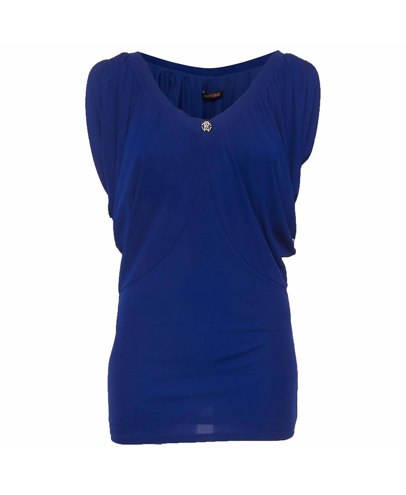 Pre-Owned Roberto Cavalli Women's Jersey Knit Draped Top