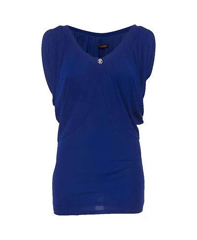 Pre-Owned Roberto Cavalli Women's Jersey Knit Draped Top