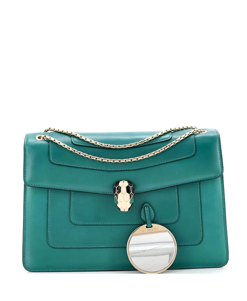 Pre-Owned Bvlgari Medium Serpenti Forever Square Shoulder Bag Leather