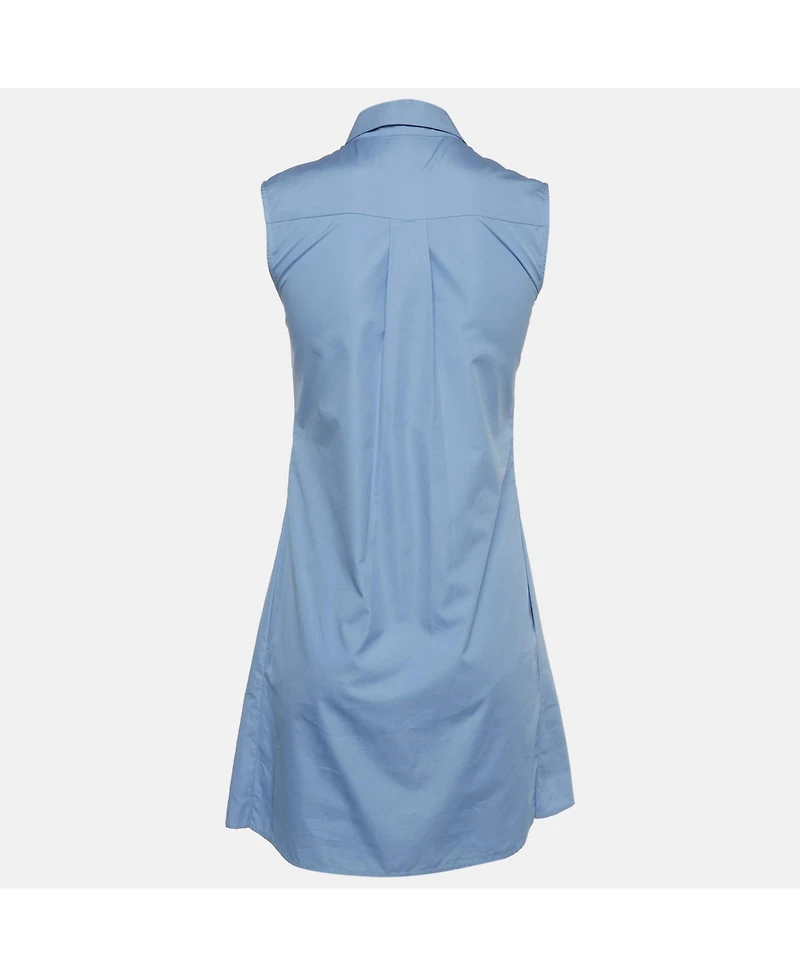 Pre-Owned Versace Women's Cotton Pleated Sleeveless Dress