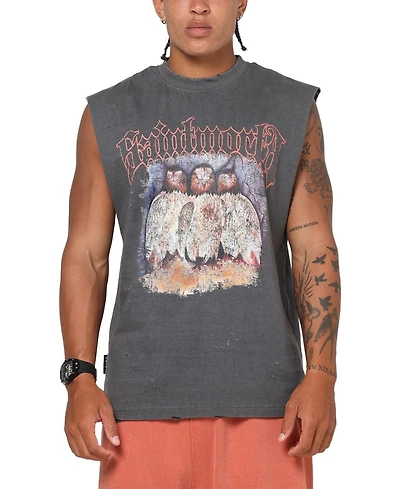 Saint Morta Mens Birds Of Prey Muscle T-Shirt Washed Charcoal