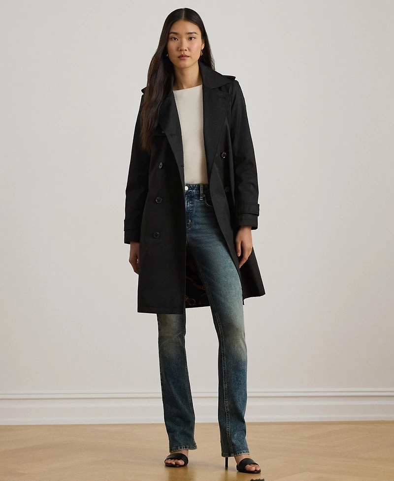 Lauren Ralph Womens Double-Breasted Belted Trench Coat